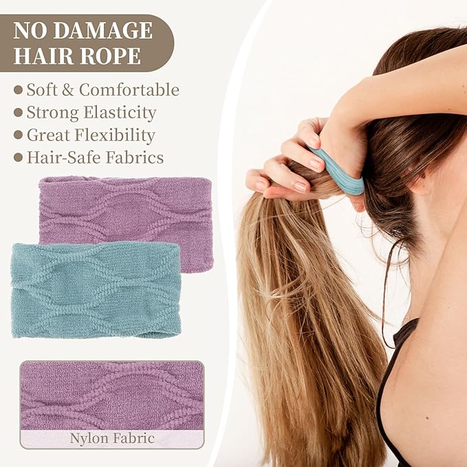 10 Pcs No Damage Hair Ties Thick Hair Elastic Rubber Bands Hair Accessories Scrunchies Seamless for Women