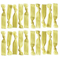 Kenz Laurenz Hair Ties Ponytail Holder Set No Crease Ribbon Bands - (Pack of 20) - Light Yellow