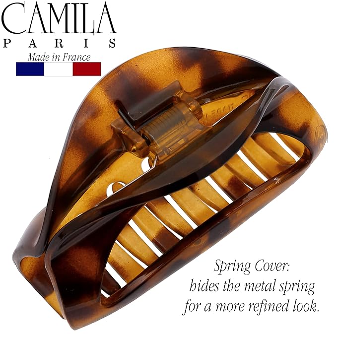 Camila Paris CP1574 French Hair Clip for Women Thick Hair for Long Curly Wavy Hair, Girls Hair Claw Clips Jaw, Durable Styling Big Claw Clip for Thick Hair, Strong Hold No Slip Grip, Made in France