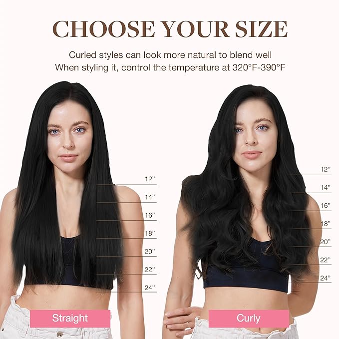 GOO GOO Clip in Hair Extensions Real Human Hair, Remy Human Hair Extensions Clip ins for Women, Natural Human Hair, 16inch 120g 7Pcs, 1 Jet black