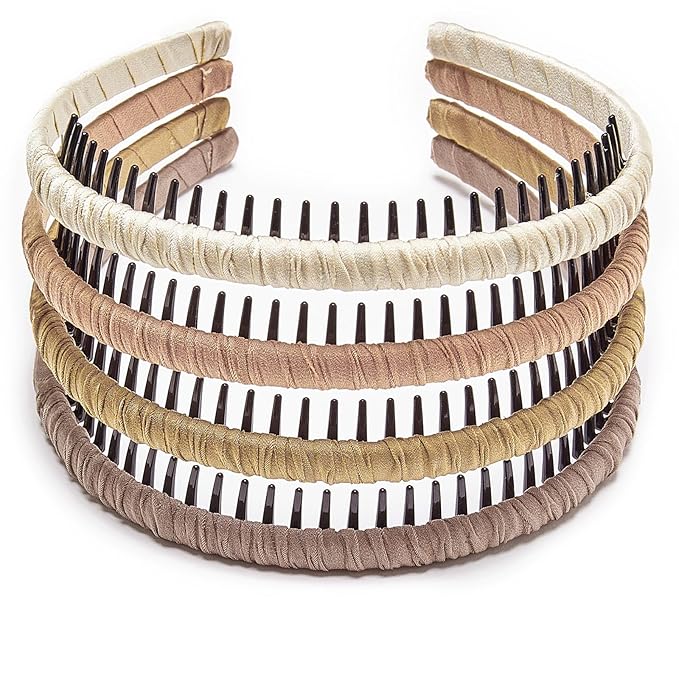 STHUAHE4PC Multicolor Protection Resin Teeth Comb Hair Hoop Hairband Headband Hair Accessories by Beauty hair (Fashion Headband)