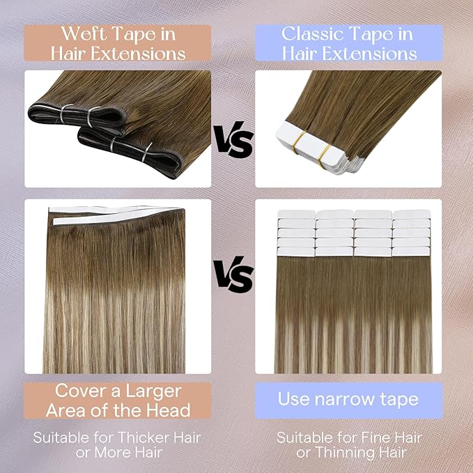 Full Shine Invisible Tape in Hair Extensions Human Hair Color 8 Ash Brown Ombre 60 Blonde And 18 Dark Ash BLonde Double Weft Wire Hair Extensions PU Wide Weft 50G A Piece 24 Inch Add Length for Daily