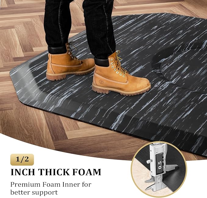 4 ft. x 5 ft. Salon Mat Anti Fatigue for Hairstylist Standing, Thick Barber Floor Mats Under Salon Chair, Hair Mat Hairdressing Barbershop Beuaty Spa Equipment