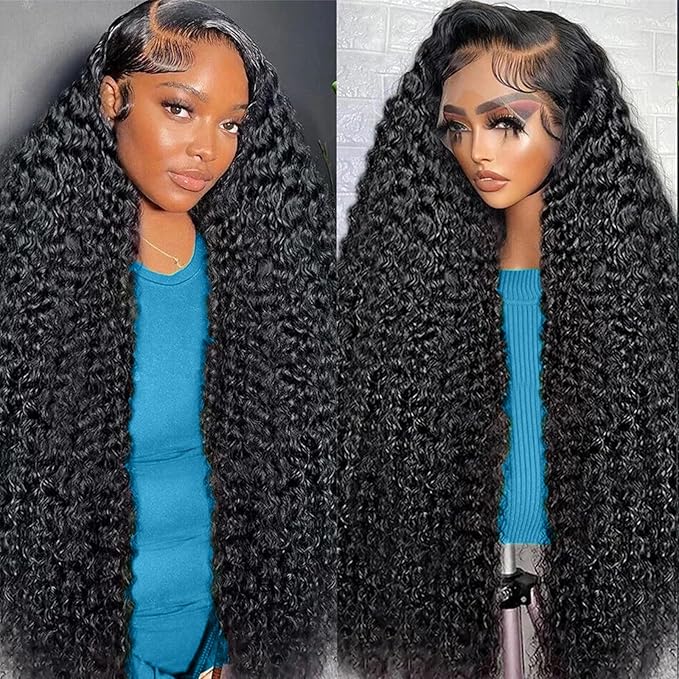 26 Inch Deep Wave Lace Front Wigs Human Hair 13x6 HD Lace Front Wigs Human Hair Pre Plcked Curly Human Hair Wig for Women 200% Density Water Wave Lace Front Wigs Human Hair With Baby Hair