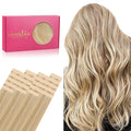 WENNALIFE Tape in Hair Extensions Human Hair, 20pcs 30g 10 inch Light Blonde Highlighted Golden Blonde Remy Hair Extensions Straight Human Hair Tape in Extensions Skin Weft Tape Extensions Human Hair