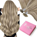 YoungSee U Tips Hair Extensions Real Human Hair Brown to Blonde U Tip Extensions for Women Light Brown Highlight Blonde Hair Extension U Tips 22In Ktip Hair Extension Human Hair Straight 50s/50g