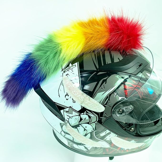 Helmet Mohawk Wig Adhesive Mohawk for Motorcycle Bicycle Ski Snowboard Helmet Hair Patches Skinhead Costumes Wig Cosplay Wig (Helmet not Included)