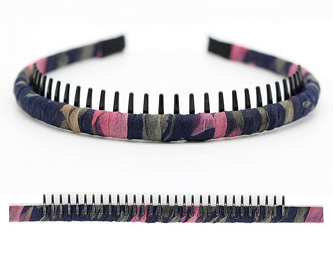 4-Pack Multi-colored Resin Teeth Hair Hoop Non-slip Comfortable Women's/Girls Fashion Headbands
