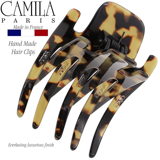Camila Paris CP3475 French Hair Clip for Women, Hand-Made Hair Side Clips, 2 Inch Girls Hair Claw Clips Jaw Fashion Durable Styling Hair Accessories for Women, Strong Hold No Slip Grip, Made in France
