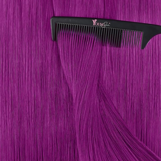 YoungSee Purple Tape in Human Hair Extensions 24 Inch Tape in Extensions Purple 10pcs Invisible Tapes in Hair-Extension Colorful 25g Diy Hair-Extension