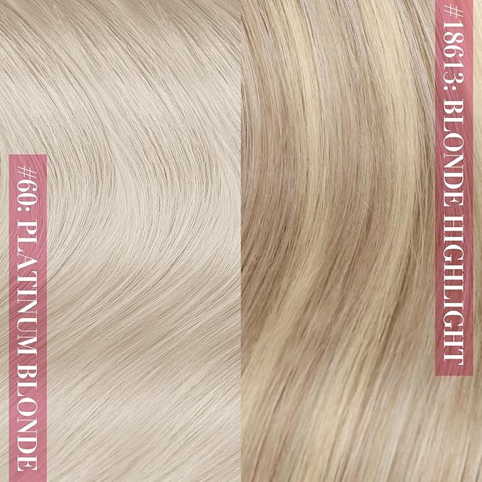 YoungSee 135G Clip in Hair Extensions Real Human Hair for Women Clip in Blonde Hair Extension Thick End Clip on Real Human Hair Extension Platinum Blonde 7Pcs 16Inch