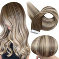 Full Shine Tape in Hair Extensions Human Hair 22 Inch Adhesive Extensions Dark Roots Balayage Color 3 8 22 Blonde Double Sided Remy Tape ins Human Hair Extensions 50 Gram 20 Pcs Add Length