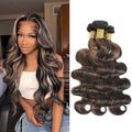 P1B/30 Human Hair Bundles Body Wave Highlight Brown Color Body Wave Bundle 100% Real Human Hair And True To Length 18 20 22 Inch 3 Pcs/Pack
