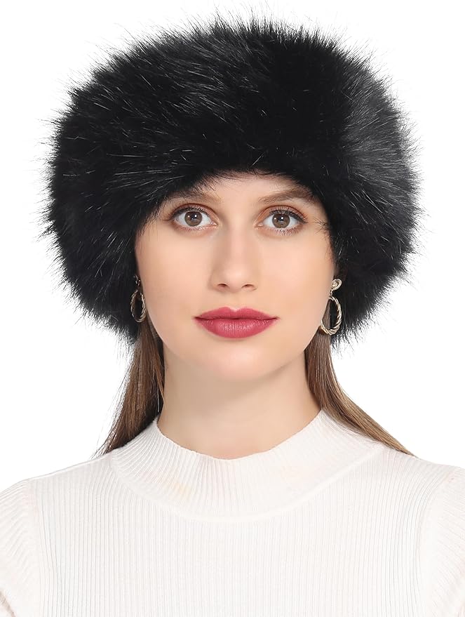 Faux Fur Headband for Women Winter Earwarmer Earmuff with Elastic