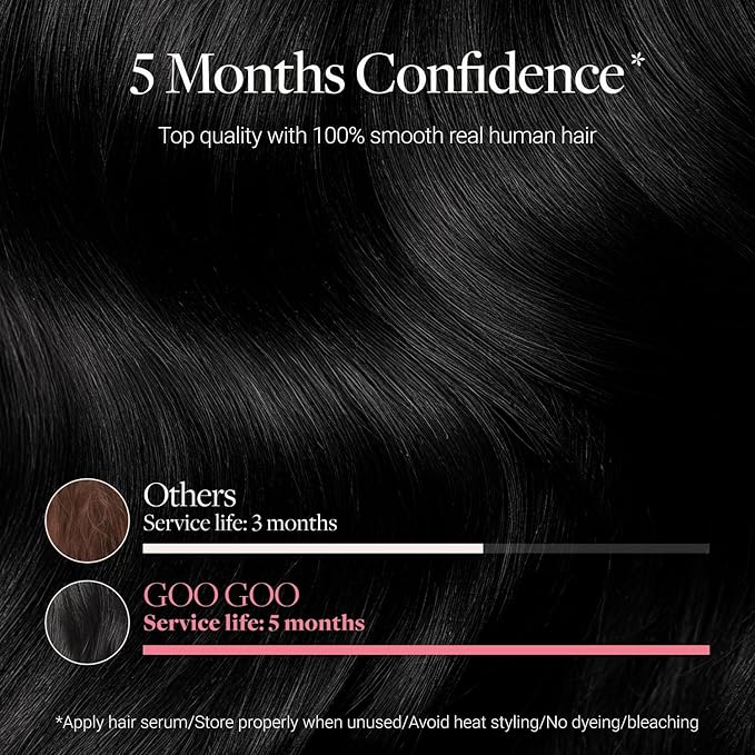 GOO GOO Genius Tape in Hair Extensions, Hand Tied Tape Weft, 1 Jet black, 16inch 50g 20pcs, Remy Human Hair, Seamless Invisible Tape, Natural Blend, Lightweight