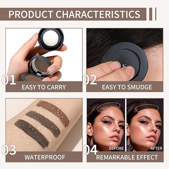 Maycheer Hairline Powder for Women - Hair Rich Shading Powder, 30 Colors Magic Root Cover Up (Light Brown 03)