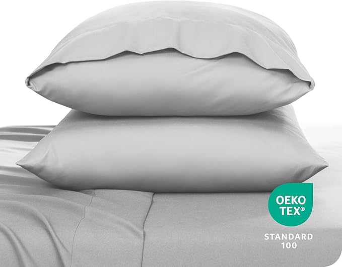 Bare Home Microfiber Pillow Cases - Queen Size Set of 2 - Cooling Pillowcases - Double Brushed - Easy Care - Envelope Closure (Queen Pillowcase Set of 2, Cloud Grey)