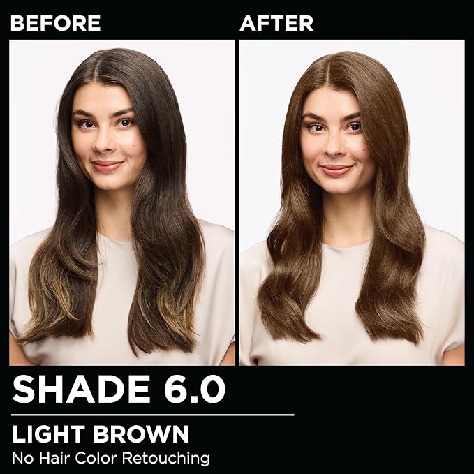 Garnier Hair Color Olia Ammonia-Free Brilliant Color Oil-Rich Permanent Hair Dye, 6.0 Light Brown, 1 Count (Packaging May Vary) (Pack of 2)