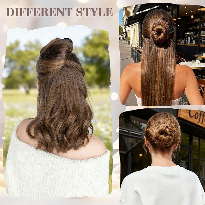 6 PCS French Hair Pins for Women - Large U-Shaped Hair Forks with Internal Teeth, Strong Hold for Thick & Thin Hair, Effortless French Twists, Updos, Buns & Chignons, Hairstyle Accessories