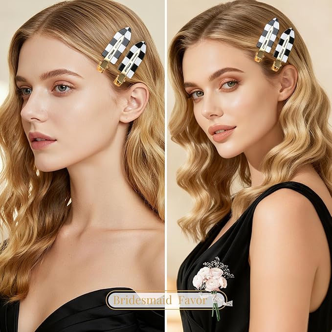 20PCS Bridesmaid Hair Clips No Bend Hair Clips Bridesmaid Hair Accessories Gifts Makeup Creaseless Glitter Hair Clip for Bride Women Girls(20Pcs/10Cards)