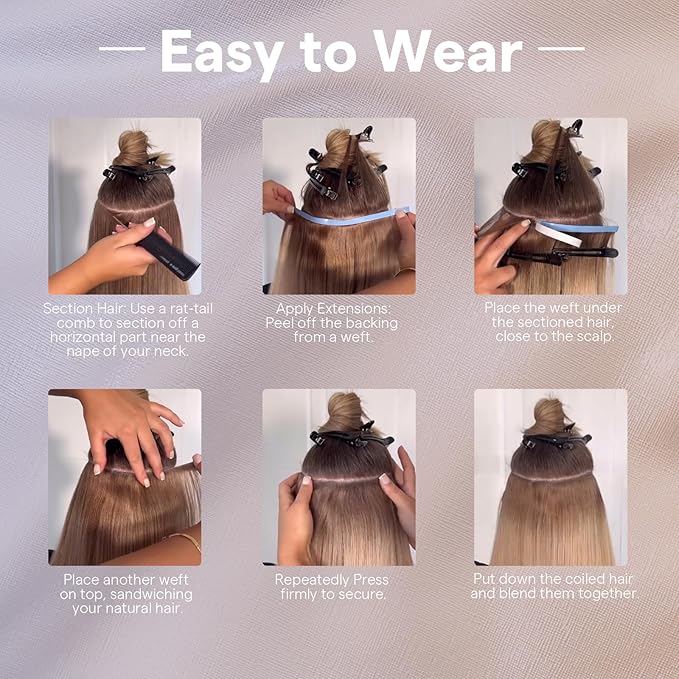 Full Shine Tape in Hair Extensions Human Hair Color 2 Dark Brown Wide Long Genius Weft Tape in Hair Extensions 18Inch One Piece Seamless Invisible Extension 50G for Women Add Volume for A Full Head