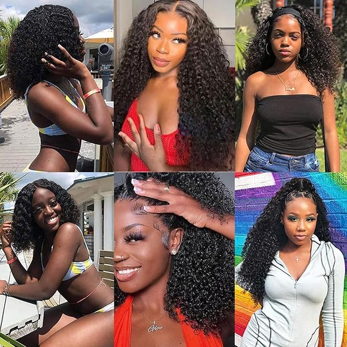 Curly Clip In Hair Extensions Human Hair 24 Inch 3C 4A 110g 8pcs Kinky Curly Clip Ins Full Head for Women Brazilian Remy Human Hair Extensions Natural Color with 20 Clips