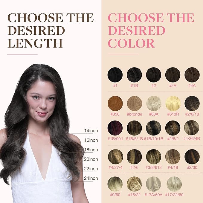 GOO GOO Tape in Hair Extensions Human Hair, 2A Light Brown, 20inch 50g 20pcs, Skin Weft Seamless Invisible, Silky Straight with Thick Ends, Remy Human Hair