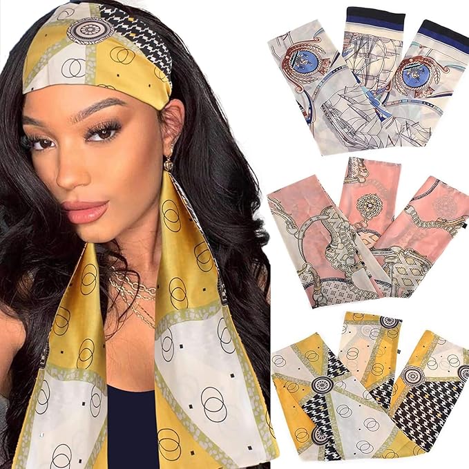 XTREND Satin Edge Laying Scarf Wrap Headband edge Laying Scarf for lace Wigs Non-slip Hair Wrap Satin Wig Grip For Wig