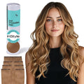 Irresistible Me Real Human Hair Extensions Clip Ins – 100% Human Hair Clip In Extensions for Length & Volume – Invisible Extension – Heat Resistant & Dyeable – Strawberry Blonde, 20 Inches
