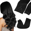 GOO GOO Clip in Hair Extensions Real Human Hair, Remy Human Hair Extensions Clip ins for Women, Natural Human Hair, 26inch 260g 9Pcs, #1 Jet Black