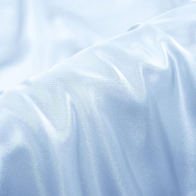 Aormenzy Satin Pillow Cases for Women Queen Size Set of 2, Baby Blue Satin Pillowcase for Hair with Envelope Closure Silky Pillow Covers Wrinkle, Fade Resistant (20x30 Inches)