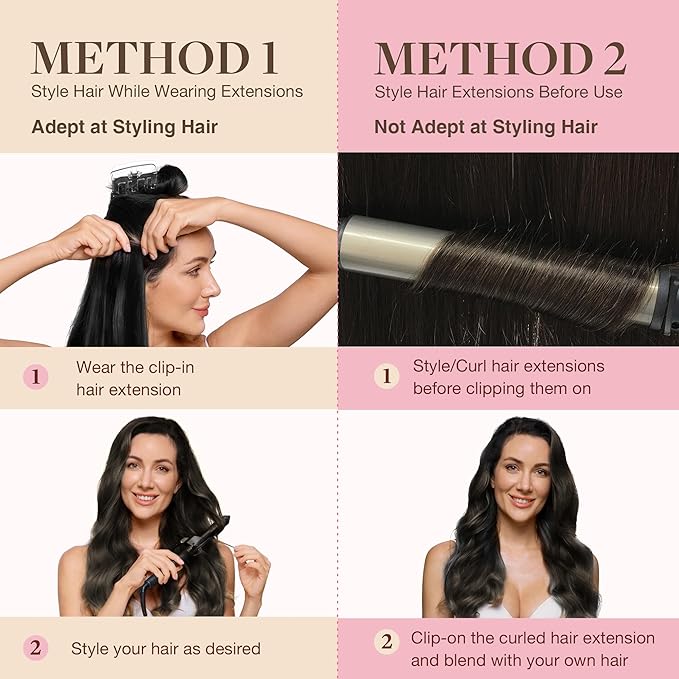 GOO GOO Clip in Hair Extensions Real Human Hair, Remy Human Hair Extensions Clip ins for Women, Natural Human Hair, 24inch 120g 7Pcs, 4A Chocolate Brown