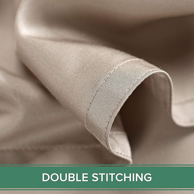 Queen Pillowcases by Pure Bamboo, Genuine 100% Organic Viscose Derived from Bamboo, Luxuriously Soft & Cooling, Double Stitching, Envelope Closure (2 Queen Pillowcases, Sand)