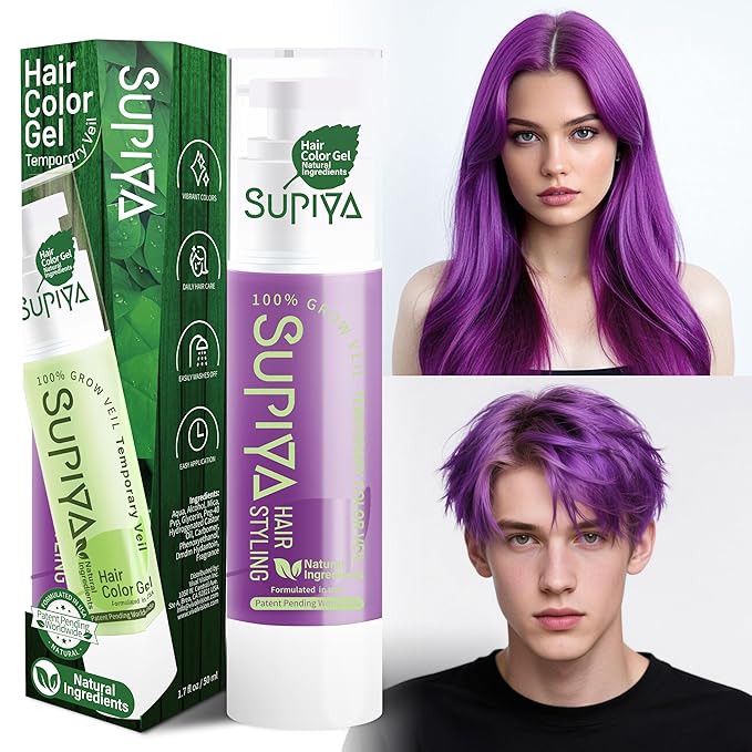 Temporary Hair Styling Color Serum, Green Blue Purple Red Hair Dye Color Gel Washable Natural Instant Hair Color Wax for DIY Hairstyle for Kids Men Women(#69)