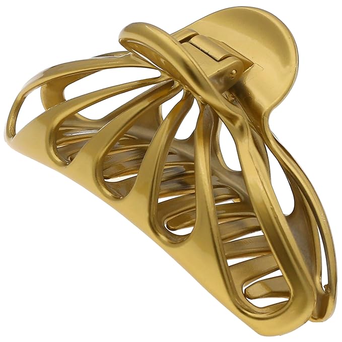Camila Paris CP3055 French Hair Clip for Women Thick Hair for Long Curly Wavy Hair, Gold, Girls Hair Claw Clips Fashion Styling Hair Accessories for Women, Strong Hold No Slip Grip, Made in France