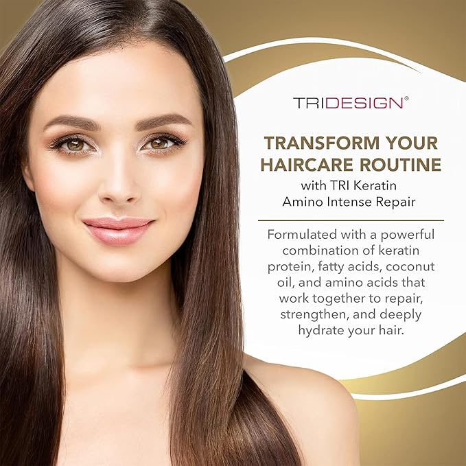 TRIDESIGN Keratin Amino Intense Repair, Keratin Hair Treatment Intensive Conditioner w/Coconut Oil,Fatty & Amino Acids, Hydrolyzed Keratin Protein - Moisturizing Hair Mask & Hair Treatment Mask 6 oz