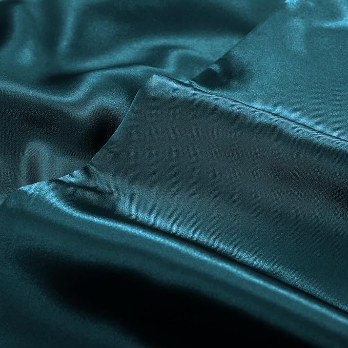 Aormenzy Satin Body Pillow Cover Set of 2, 20x54 Inches Dark Teal Case for Adults, Silky Soft & Cooling Pillowcase With Envelope Closure