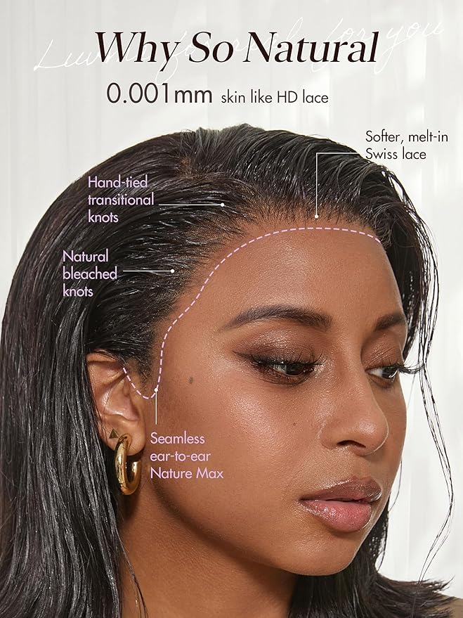 LUVME HAIR 13X4 Lace Wig NatureMAX™ PartingMax Lace 10 Inches Bob Wigs Lace Front Wigs Human Hair Pre Cut Plucked Flexi-Fit Drawstring Cap Lace Frontal Glueless 10 Inches Natural Black Color