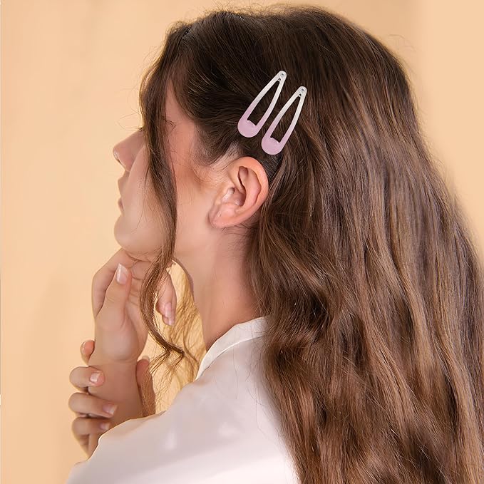 20 PCS Metal Snap Hair Clips Water Drop No Slip Barrettes for Women Bright Small Hair Clips For Thick And Thin Fine Hair,Multicolor,1.97 x 0.5 In.