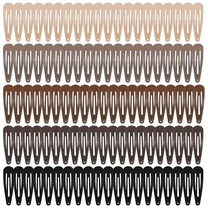 Obeoby 120 Pcs Metal Snap Hair Clips, 2 Inch Small Barrettes Hair Accessories for Women Girls Teens Kids Birthday Holiday Gifts (5 colors)