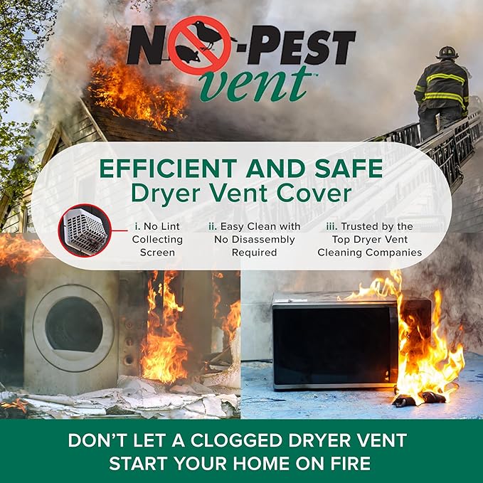 NO-PEST VENT MetalGuard, Dual Door Dryer Vent Cover Outdoor 4 Inch, Powder-Coated Heavy Duty Steel, Pest Proof, Rust Resistant, Safe & Efficient Vent Cap (Brown, 4" Steel With Collar)