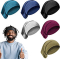 6 Pieces Unisex Dreadlocks Accessories - Spandex Tube Caps, Elastic Long Hair Wraps, Headbands for Men and Women, 6 Retro Colors