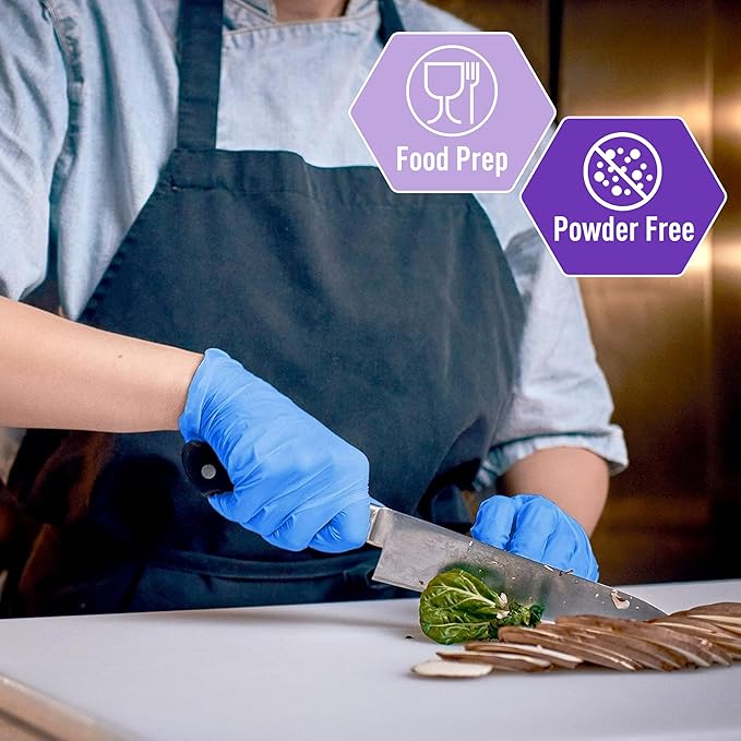 MED PRIDE Disposable Powder Free Non Latex Single Use Medical Exam Gloves, Nitrile Vinyl Blend for Cleaning and Food Handling