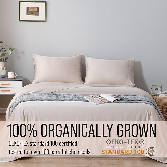 Bella Coterie | Luxury Bamboo Viscose Standard Size Pillowcase Set | 100% Organically Grown | Ultra Soft | Cooling | 2 Pcs [Dune]