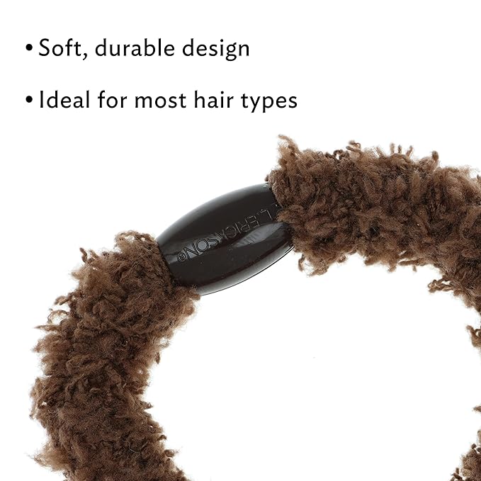 Blue Hair Ties for Women, Cozy Pony, 5 Pack, Azure, Extra Thick No-Crease Bands with Strong Hold and Damage-Free Design, Soft Fuzzy Ponytail Holders for All Hair Types | L. Erickson