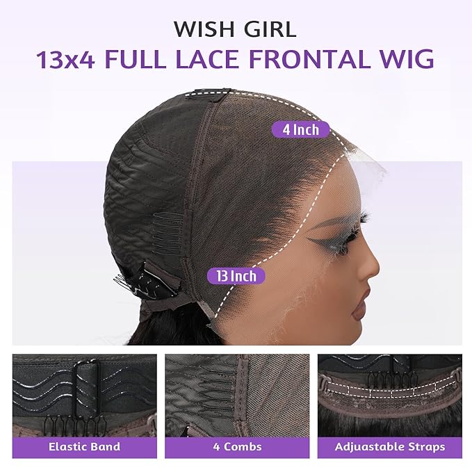 13x4 Full Frontal Wig SKINLIKE Real HD Lace Wig 0.10mm Ultra-thin Invisible HD Lace Front Wigs 200% Density Body Wave Vivid Hairline Bleached Knots 15A Brazilian Human Hair Wig Frayed Ends 28 Inch