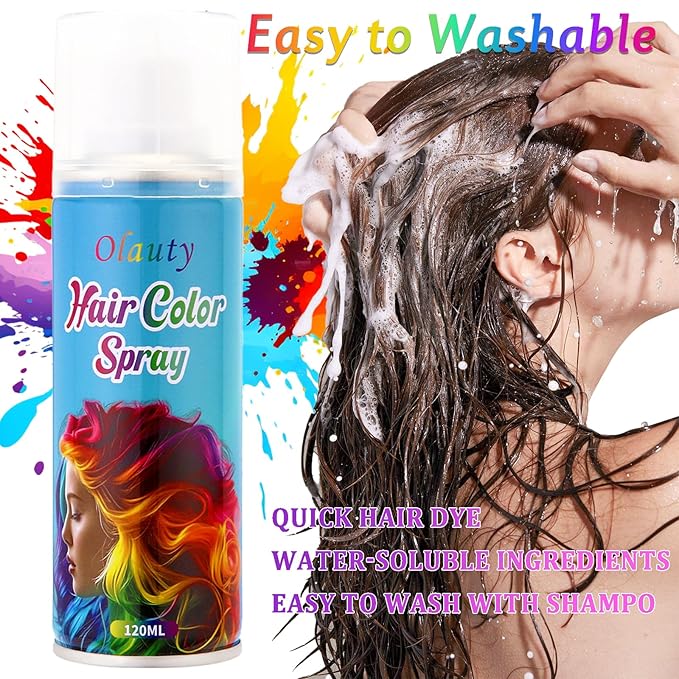 Green Hair Spray, Temporary Hair Color Spray For Kids Women Men, Hair Dye Washable Temporary Hair Color Wax, One-Time Use Color Hair Spray for Crazy Hair Day,Halloween Christmas Cosplay Party (Green)