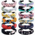 VELSCRUN 12 Pcs Womens Headband Knotted Headbands for Women Girls Wide Headbands Boho Bandeau Knot Turban Headband Hair Band Elastic Hair Accessories for Women