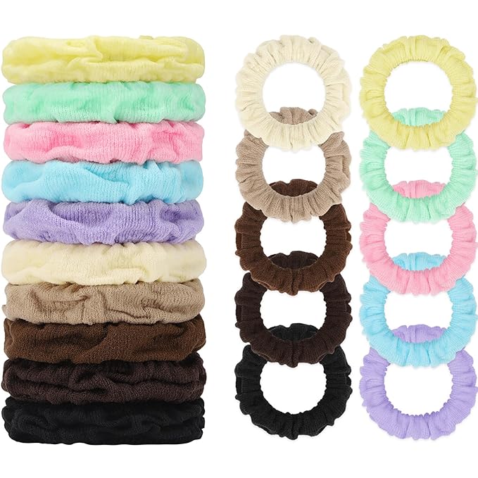 WantGor Hair Ties, Women 10PCS Hair Bands No Damage Elastic Scrunchies Seamless Ponytail Holders Hair Accessories Head Bands for Women's Thick Thin Hair (Multicolor)