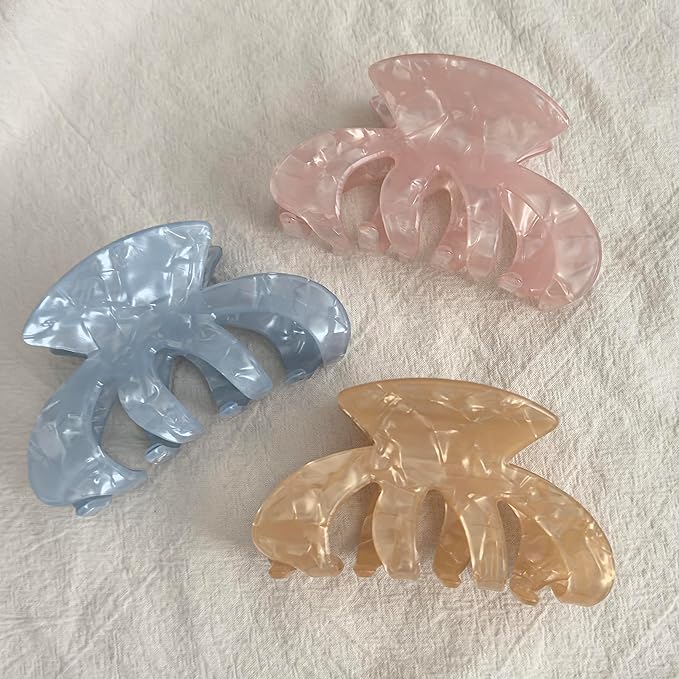Jayongnee Clips for Women - Octopus Claw Clip - Hair Clips for Long and Thick Hair, Non-Slip Big Claw Strong Hold Hair Unbreakable 3 PCS (claw clip-A)